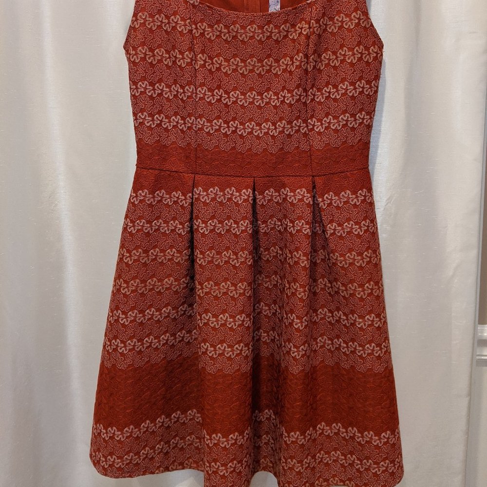 A-Line Structured Embroidered Mini Dress, M